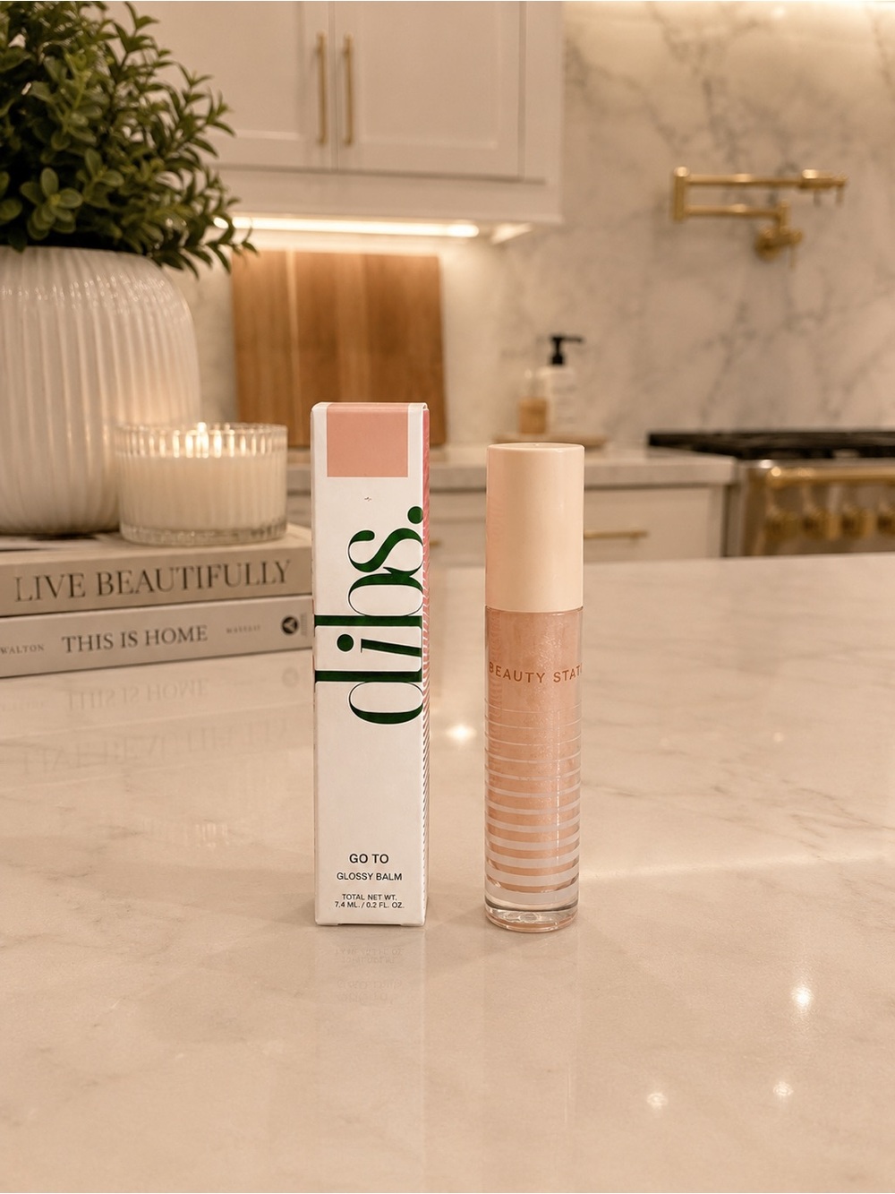 DIBS Beauty Go To Glossy Balm Desert Island Shimmer Lip Gloss 🎀 NEW